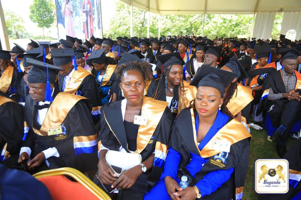 Graduates seated at the Muteesa I Royal University 12th graduation ceremony, following the award of their degrees, diplomas, and certificates